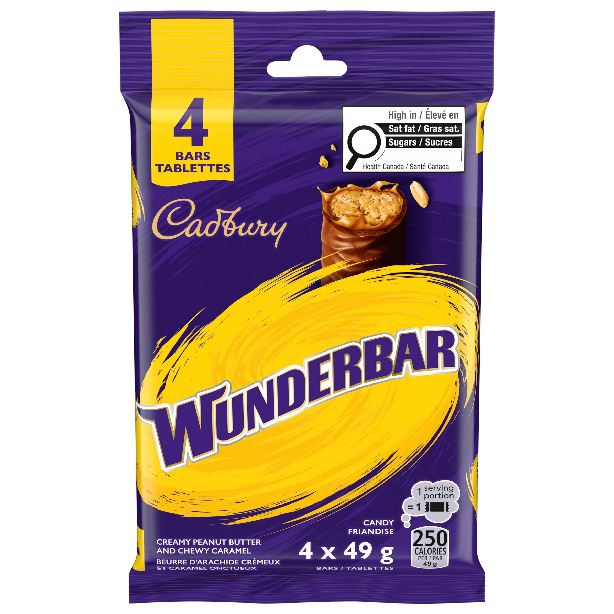 CADBURY WUNDERBAR Friandises à saveur de chocolat de, Friandises à saveur de chocolat en vrac, gâterie sucrée, emballage multiple (4 emballages)