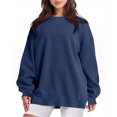 thumbnail image 1 of Liquidation à 50 % Chandail Surdimensionné pour Femmes 2023 Mode Décontractée Manches Longues Col Rond Chandail pour Dames Hauts Blouse, 1 of 3