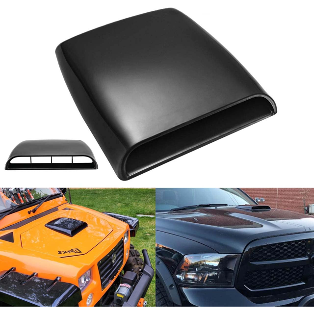 Universal Car Air Flow Decorative Intake Hood Scoop Turbo Bonnet Vent Cover, Car, Black