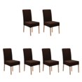 thumbnail image 4 of Youkk 2pcs/set Dirt-proof Velvet Chair Covers - Exquisite Craft Elastic Belt Machine Washable Dining Room Brown 2 pcs 3Set, 4 of 6