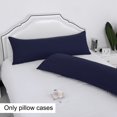 thumbnail image 4 of PiccoCasa 2Pcs Body Pillowcases Microfiber Pillow Covers, Queen Navy Blue, 4 of 9