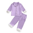 thumbnail image 1 of TIWEKE Little/Big Girls Satin Pajamas Summer Short Sleeve Button Down Silk PJS 2PCS Sleepwear Set,Size 6-7 Years, 1 of 4