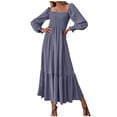 thumbnail image 2 of mtvxesu Robes pour Femmes, Robe Décontractée pour Femmes à Manches Longues, Col Ras du Cou, Manches Longues, Taille Haute, Mini Robes, 2 of 8