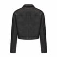thumbnail image 4 of LOVZFMLL Vestes pour Femmes Couleur Unie Courte Mince Veste en Cuir à Manches Longues Veste Décontractée à Manches Longues Veste Décontractée à Capuche, 4 of 8