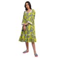 thumbnail image 4 of Moomaya Robe de Nuit en Coton à Manches Longues à Encolure Carrée Imprimée pour Femmes, 4 of 6