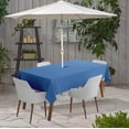 thumbnail image 2 of Vargottam Indoor/OutdoorTablecloth58" x 58" Inch Square Tablecloth with Umbrella Hole & Zipper, Waterproof Patio Table Cloths, Spring/Summer Table Covers for Backyard /BBQs -Medium Blue, 2 of 6