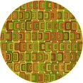 thumbnail image 1 of Ahgly Tapis Rond Lavable en Machine Intérieur Transitionnel Vert Pistache, 5 Pieds Rond, 1 of 7