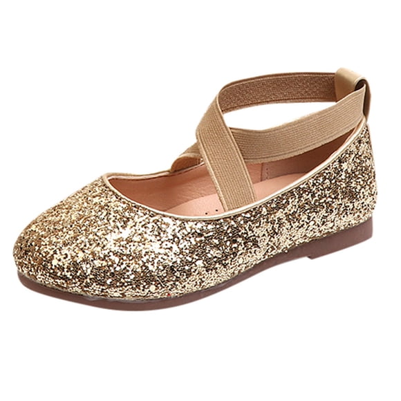 YOUSNH Kids Baby Toddler Girls Sequins Bling Princess Shoes Dancing Shoes Baby Shoes Gold 13
