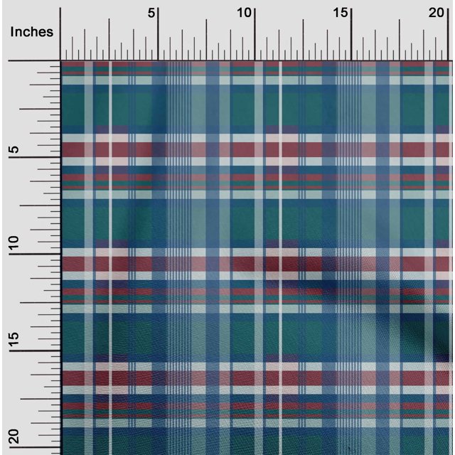 oneOone Cotton Poplin Fabric Madras Check Decor Fabric Printed BTY 42 Inch Wide