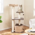 thumbnail image 4 of Gymax 52'' Cattail Cat Tower w/ Sisal Scratching Posts Perch Dangling Ball Cat Tree, 4 of 10