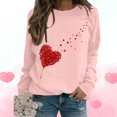 thumbnail image 1 of Chemise de Saint-Valentin pour Femmes 2024 Col Rond Chemises Décontractées Cœur d'Amour Graphiques Tees Manches Longues Amples Pull Tops Mode Vacances T-Shirt, 1 of 6