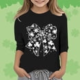 thumbnail image 2 of Chandails pour Filles Taille 14 avec Soutien-Gorge Intégré T-Shirt Graphique de la Saint-Patrick à la Mode Polyvalent Col Rond Manches 3/4 Décontracté, 2 of 4