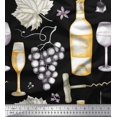 thumbnail image 1 of Soimoi Velvet Fabric Grapes,Wine Glass & Bottle Print Fabric by the Yard 58 Inch Wide, 1 of 3