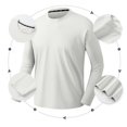 thumbnail image 4 of AherBiu Plus Size Men's Long Sleeve Shirts Crewneck Quick Drying Lightweight Athletic Tees Running Workout Active Pullover Tops, 4 of 7