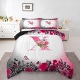 thumbnail image 1 of Erosebridal Ensembles de Literie Initiale Florale Double avec Couette, Insert de Couette Fleur Papillon, Déco de Chambre Ado, Réversible, 3 Pcs, 1 of 8