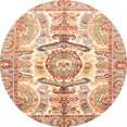 thumbnail image 1 of Ahgly Company Tapis d'Intérieur Ronds Abstraits Orange, Tapis de Zone Abstraits, 5 Pieds Rond, 1 of 6