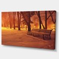 thumbnail image 2 of Snow Covered Benches in Evening - Landscape Canvas Art Print, 2 of 4