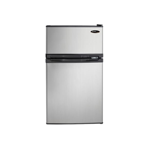 Danby Designer DCR031B1BSLDD - Réfrigérateur/congélateur - Congélateur Supérieur - Largeur : 18,7 Po - Profondeur : 20,2 Po - Hauteur : 33,4 Po - 3,1 Pi3 - Fini Noir/acier Inoxydable