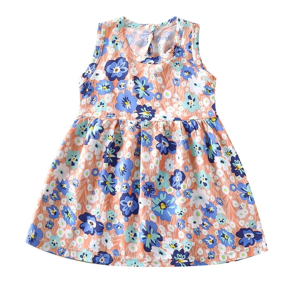 Summer Savings Clearance 2025 Bovxnpu Summer Toddler Girls Dresses, Girls Casual Dresses, Girl's Sleeveless Printed Dress Cute Princess Dress Breathable Gentle And Comfortable Dress