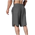 thumbnail image 4 of Diufon Men's Athletic Shorts Cotton Linen Drawstring Waisted Outdoor Sport Shorts Spring Summer Shorts with Pockets, 4 of 6