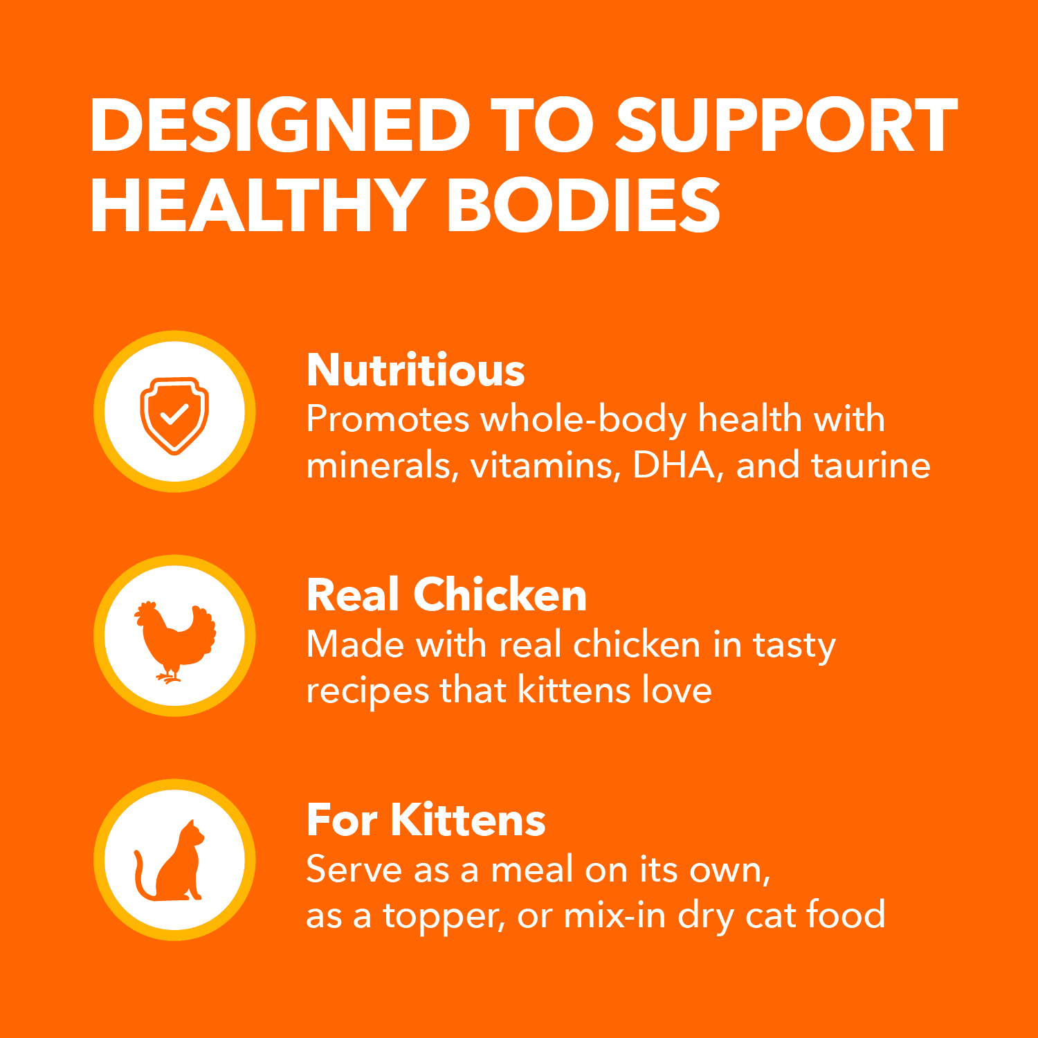 Nourriture humide sans céréales pour chatons IAMS PERFECT PORTIONS Healthy Kitten Pâté recette au poulet