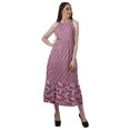 thumbnail image 2 of Moomaya Robe Longue Imprimée pour Femmes, Fente avant, Aguichant, Sans Manches, en Rayonne, Robe de Mariage, 2 of 4