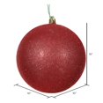 thumbnail image 2 of Vickerman 10" Red Glitter Ball Drilled Cap - N592503DG, 2 of 2