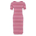 thumbnail image 4 of Ovzne Robes pour Femmes Robe Femme Jupe de Maternité Plissée Imprimée à la Mode pour Femme à Manches Courtes Col Rond Robe Mi-Mollet Robe de Vacances à Manches Courtes Imprimée Liquidation, 4 of 6