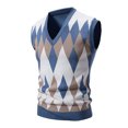 thumbnail image 1 of Birdeem Man Color Match Knit Tartan V-Neck Waistcoat, 1 of 3