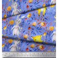thumbnail image 2 of Soimoi Green Poly Georgette Fabric Tendril & Abstract Printed Fabric 1 Yard 52 Inch Wide, 2 of 5