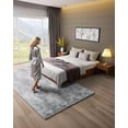 thumbnail image 2 of VEVOR Indoor Plush Area Rugs, 6 x 9 ft Soft Plush Carpet, Furry Shag Area Rugs for Living Room, Bedroom, Modern Home Decor Aesthetic Long-Pile Rug, Non-Shedding, Slip-Resistant, Tie-Dye Light Gray, 2 of 9
