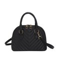 thumbnail image 1 of LinYooLi Fashion Shell Shoulder Bag Striped Pu Leather Handbags Crossbody Bags For Women Small Tote Top Handle Bag, 1 of 6