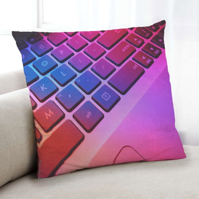 Ahgly Company Tech Electronics Coussin Décoratif d'Intérieur, 18 Po X 18 Po