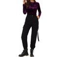 thumbnail image 2 of INSPIRE CHIC T-Shirts en Velours pour Femmes Col Rond Manches Longues Décontracté m Violet, 2 of 7