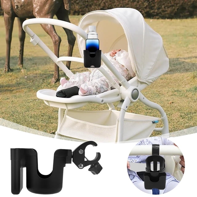 Universal Bike Water Bottle Holder and Phone Mount Storage Rack for Cycling Scooter Stroller Wheelchair Outdoor Sports