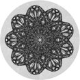 thumbnail image 1 of Ahgly Company Tapis d'Intérieur Lavable à la Machine, Carré, Transitionnel, Noir, Tapis de Zone, 3 Pieds Carré, 1 of 7