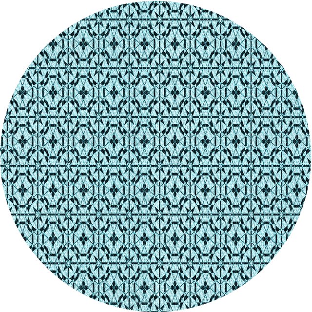 Ahgly Company Tapis d'Intérieur Ronds Lavables à la Machine, Style Transitionnel, Bleu Geai Bleu, Tapis de Zone, 4 Pieds Rond