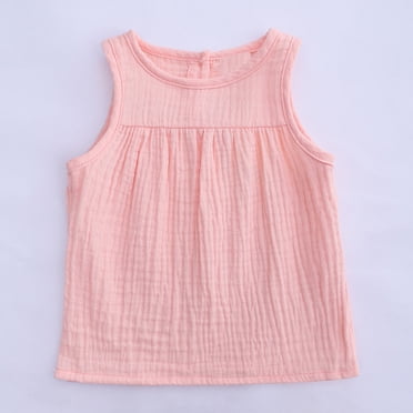 Yutk 5T Girls Clothes on Clearance Girls'Summer Candy Color Children'S Cotton and Multi-Color Vest Top Pink