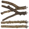 thumbnail image 3 of 4 Piece Wood Bird Perch Wooden Hanging Toy Perch Toy For Conure Budgie And Other Small Birds, 3 of 7
