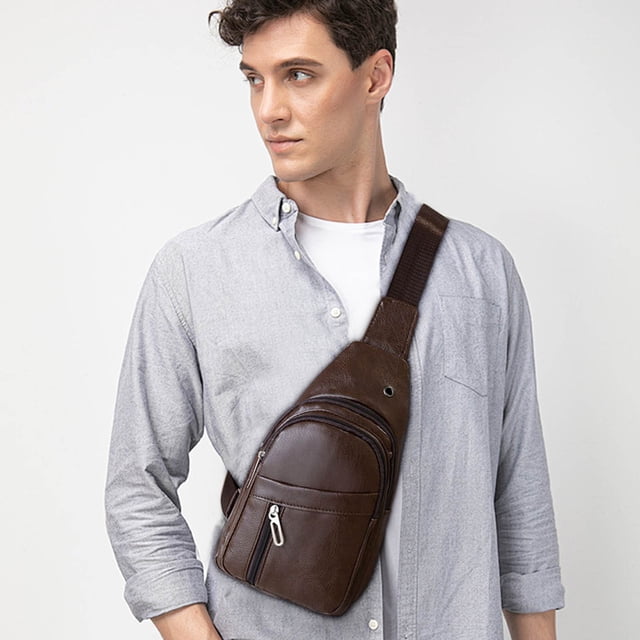 Nilvkv Strap Bag Crossbody Backpack with With Headphone Hole Strap Backpack Hiking Backpack Multipurpose Crossbody Chest Bag