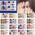 thumbnail image 3 of Toe Nail Sticker Full Wraps Polish Stickers Nail Art Stickers for Women Girls Nails Art Decorations type2, 3 of 9