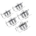 thumbnail image 2 of HONMEET 5 Sets Cooking Utensils Set Pot Stainless Steel Induction Cooktop Kitchen Cookware, 2 of 8