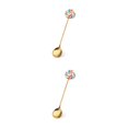 thumbnail image 2 of Transemion 1/2/3/5 Cartoon Adorable Restaurant Hotel Tableware Portable Washable Stainless Steel Stirring Mixing Dinnerware Cake Flatware Candy Spoon Rainbow 2PCS, 2 of 6