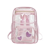 IFNWSV PVC Transparent Student Bag Large Capacity Backpack Travel Transparent Backpack PVC Large School Bag