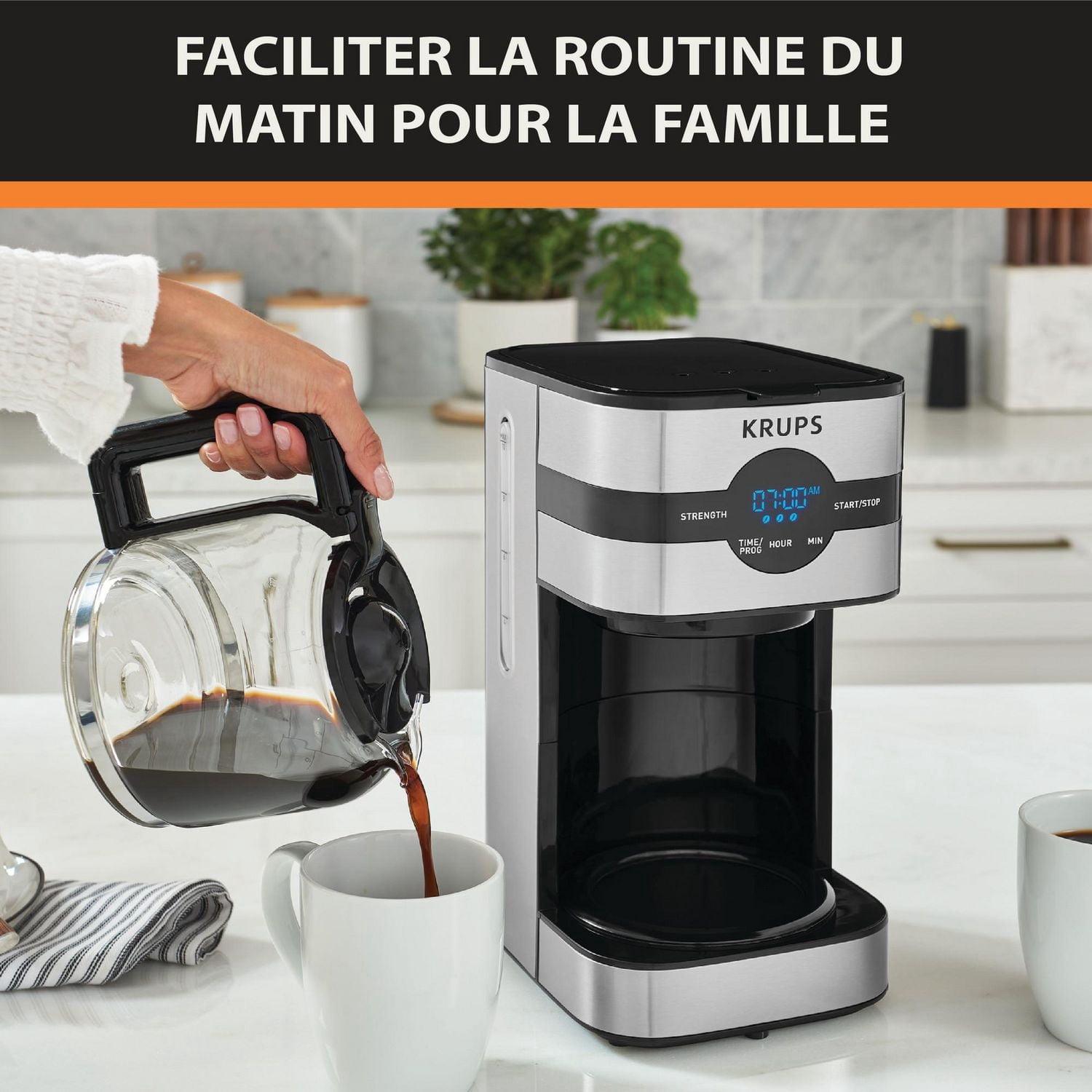 KRUPS Simply Brew Digital Screen Electric Coffee Maker, 10-Cup