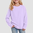 thumbnail image 2 of Splozh Long Sleeve T Shirts Girls Long Sleeved Tops Comfortable Soft Breathable Fashionable Solid Color Girls Tops Light Purple,14-15 Years, 2 of 5