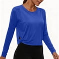 thumbnail image 2 of cfhntfmh Longues Hauts Courts à Manches pour Femmes, Chandails d'Entraînement Athlétiques de Gym, T-Shirt Court à Col Rond, Chandail de Course pour Femmes, 2 of 7