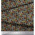 thumbnail image 2 of Soimoi Black Cotton Jersey Fabric Square Geometric Decor Fabric Printed Yard 58 Inch Wide, 2 of 3