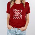 thumbnail image 4 of Valentine'S Day Gift for Women T-shirt à Manches Courtes Imprimé à Col Rond Casual, 4 of 8