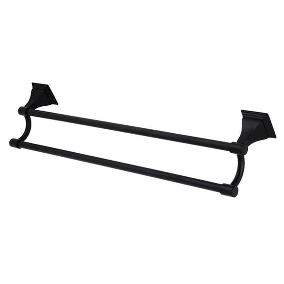Kingston Brass BAH6123MB 24 in. Monarch Dual Towel Bar, Matte Black